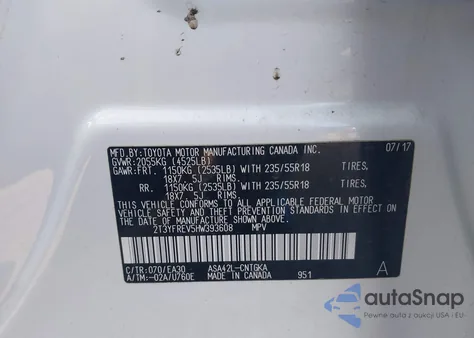 2017 Toyota Rav4 Limited из США, поврежденный, VIN 2T3YFREV5HW393608